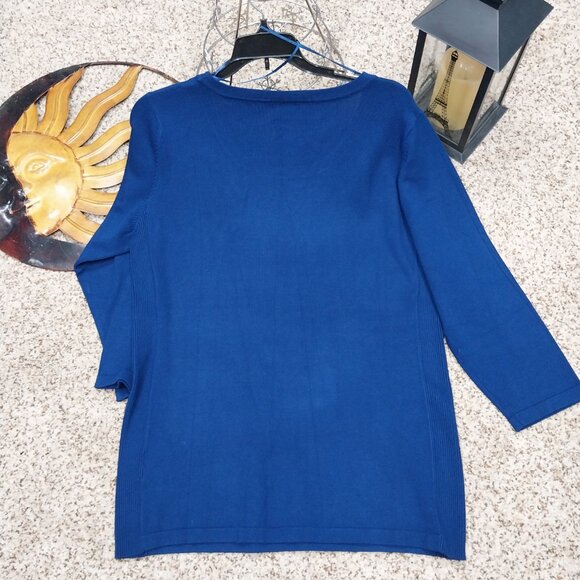 3160 Size XL/Large Fit Hannah Sweater In Navy and White. NWOT - Picture 6 of 7